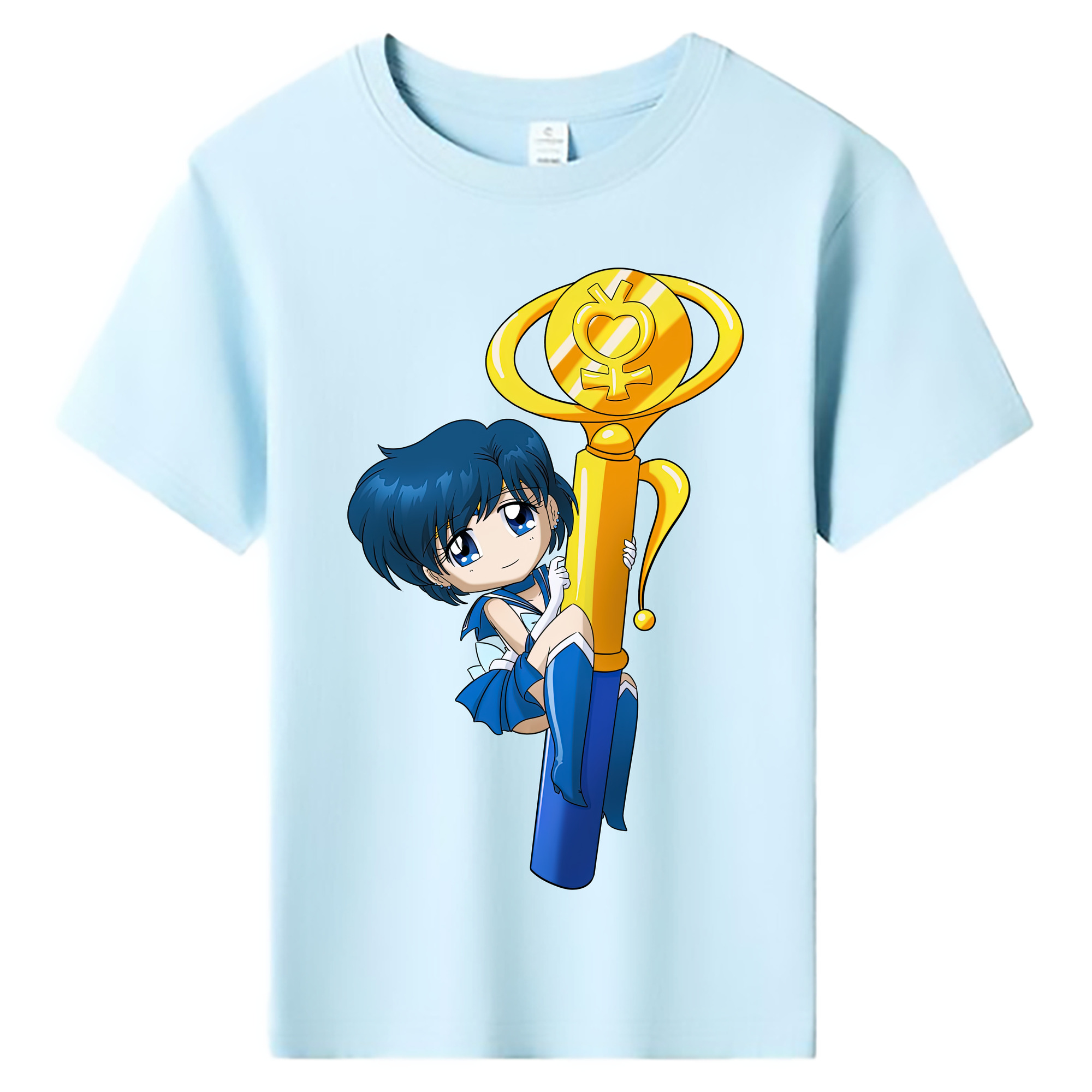 （画像用） 美少女戦士セーラームーン 水野 亜美 みずの あみ Sailor Moon Mizuno Ami 綿100％キッズTシャツ（フロントプリント）